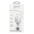 Miniatyrbillede 3 af 3: GEAR Lader GAN 220V 2xUSB-C+1xUSB-A PD 45W+18W+5A (total 65W) Hvid