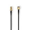 Miniatyrbillede 2 af 4: Nedis Antennekabel | RP SMA Han | RP SMA Hun | Guldplateret | 50 Ohm | Enkelt afskærmet | 2.00 m | Runde | PVC | Sort | Label