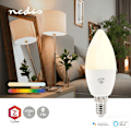 Miniatyrbillede 5 af 9: Nedis SmartLife Fuld Farve Pære | Zigbee 3.0 | E14 | 470 lm | 4.9 W | RGB / Varm til kølig hvid | 2200 - 6500 K | Android™ / IOS | Stearinlys | 1 stk
