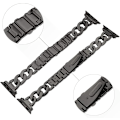 Miniatyrbild 2 av 5: 38/40/41/mm 42/44/45mm Damklocka Guld Klassisk Kedja Smartwatch Band Kompatibel för Apple Watch Series Band 9/8/7/SE/6/5 Stilfull Ersättningsrem SVART BLACK 38/40/41MM