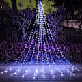 Miniatyrbilde 1 av 8: Julepynt Stjernelys Utenfor, 320 LED 16,4Ft Juletrelys [8 Moduser & Vanntett] for Halloween Jul Nyttår Ferie (Jern)