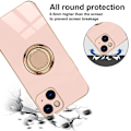 Pikkukuva 3 / 5: Iphone 14 Plus -näytönsuojakalvolla, pinnoitettu sisäänrakennetulla 360 asteen kiertävällä magneettirenkaalla, jalustan pidike, 2 kpl pink