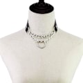 Miniatyrbild 5 av 5: PU Konstläder Gotisk Punk Svart Silver Hjärta Ring Justerbart Halsband