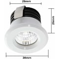 Miniatyrbillede 2 af 5: Sæt med 4 Mini LED forsænkede spots 3 W Varm hvid, Mini LED spot til butiksvinduer, nummerpladelys inkl. separat transformer