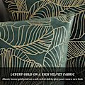 Miniatyrbillede 2 af 5: Pudebetræk 50x50cm Velvet Guld Blad Pudebetræk Grøn Dekorativt Pudebetræk Pyntepude til Sofa Soveværelse Stue Sæt med 2【ad】