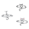 Miniatyrbild 1 av 5: ST Katt Kitty Öron Justerbar Storlek Virkning Ring Nybörjare Stickning Virkning