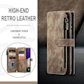 Miniatyrbillede 2 af 5: SQBB Etui til Samsung Galaxy A22 5g Wallet Case Holdbart PU Læder Magnetisk Flip Lynlås Kortholder - Brun Brun none【DH】