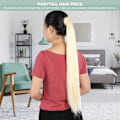 Miniatyrbild 8 av 9: Lång Rak Hårförlängning Hästsvans Peruk Clip in Hästsvans Falskt Hår Styling 01#