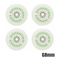 Miniatyrbilde 9 av 9: 4 stk. Flash Inline Skate Hjul 90A LED Lysende Skatehjul 80 76 72 68 Grønn 68mm Green