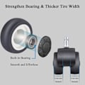 Miniatyrbilde 2 av 5: Gummi erstatningshjul for kontorstoler med bredere dekkdesign for å beskytte gulv 11mm x 22mm Standard stammestørrelse Enkel å installere Sett med 5