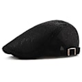 Miniatyrbilde 1 av 4: Ivy Gatsby Caps for menn, Newsboy Hatt Mesh Cabbie Golf Kjøring Utendørs Flat Beret (Svart)