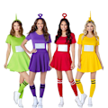 Miniatyrbillede 2 af 3: Kvinder Teletubbies Kostumer Tinky Winky Dipsy Laa-laa Po Cosplay Kjole Halloween Party Fancy Dress Up Outfit Sæt Grøn Green L