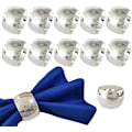 Miniatyrbillede 1 af 5: 4,6x2,8 cm Sølv Servietringe Sæt med 12, Metal Servietholder til Stofservietter Bryllup Thanksgiving Fest Julemiddag{DH}