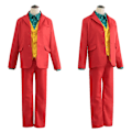 Miniatyrbillede 1 af 5: Voksen Joker Klovn Halloween Kostume Kompletsæt Mænd Halloween Karneval Party Horror Maskerade Performance Kostume Sæt XL