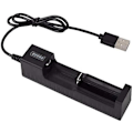 Miniatyrbild 1 av 5: 3.7V Litiumbatteri USB-laddare Bländande Ficklampsaccessoar, Svart