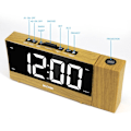 Miniatyrbild 5 av 5: Projektionsväckarklocka för sovrum med inom- och utomhustemperaturvisning, dubbla alarm, flerfärgad bakgrundsbelyst projektionsklocka