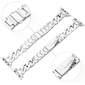 Miniatyrbilde 2 av 5: 38/40/41/mm 42/44/45mm Damegull Klassisk Kjede Smartwatch Rem Kompatibel for Apple Watch Series Rem 9/8/7/SE/6/5 Stilig Erstatningsrem SØLV SILVER 42/44/45/49MM