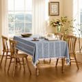 Miniatyrbilde 1 av 4: Bordduk 100x140 cm blå, stripet jacquard-utskjæring, rynkebestandig vaskbar rektangulær duk 100*140cm