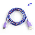 Miniatyrbilde 4 av 5: Universal 2m Micro USB-kabel for Android-smarttelefoner - Lilla Lilla【DH】