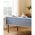 Miniatyrbillede 1 af 4: Dug 140x200 cm Blå, Stribet Jacquard Udskæring, Krølfri Vaskbar Rektangulær Dug 140*200cm