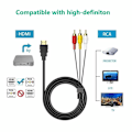 Pikkukuva 3 / 6: HDMI uros - 3 RCA naaras AV-kaapeli videoäänikomponentti【DH】