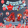 Pikkukuva 4 / 5: 11 kpl Spidey-ilmapalloja supersankari-syntymäpäiväjuhlien koristeluun, sarjakuva-folioilmapallokimppu lapsille, punainen