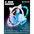 Miniatyrbillede 2 af 5: Kat Øre Børne Bluetooth Hovedtelefoner til Piger til Skole, Foldbart Kablet Gaming Headset med Mikrofon og 3,5 mm Jack Justerbart Hovedbånd pink