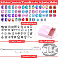 Miniatyrbillede 3 af 5: 150 stk. Charm Armbåndsfremstillingskit Charm Armbånd Smykkefremstillingskit med Perler Armbånd Charms Halskæder DIY Håndværk Gaver