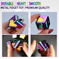Miniatyrbilde 3 av 6: Fidget Spinner Toy Cube for Voksne, Metall Valentinsgave EDC Kule Skrivebordsdingser Kontor Sensorisk Leke