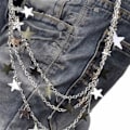 Miniatyrbillede 7 af 7: Bukser Kæder Multilayer Stjerne Charm Jean Kæder Tilbehør Hip Hop Lomme Punk Goth Tegnebog Kæde Bukser Kæde til Kvinder