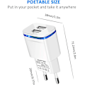 Miniatyrbilde 2 av 4: ACY USB Strømkabel Lader, 3-Pakning 2.1A 5V 2-Port Universal LED Adapter for iPhone 11 XR X XS Max 8 7