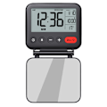 Miniatyrbild 1 av 4: Reseväckarklocka Mini Bärbar LCD Digital klocka med bakgrundsbelysning kalender 12/24H temperatur sminkspegel