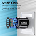 Miniatyrbillede 5 af 5: 3.1A 4 Port USB Rejseoplader Hurtig Opladning QC 3.0 Væglader til iPhone 14 13 Samsung Xiaomi Mobil EU Stik Opladningsadapter