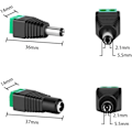 Pikkukuva 2 / 5: DC-liitin uros/naaras pistoke Balun-sovitin 12V Jack-liitäntä Sovittimet käytetään videomonitorissa CCTV-kameran kaapelissa LED-nauhavalossa 2,1 x 5,5 mm【mo】