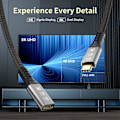 Pikkukuva 5 / 5: Thunderbolt 4 -jatkokaapeli, USB-C-kaapeli USB C uros - naaras, tukee 8k/5k@60hz videota / 40 Gbps tiedonsiirtoa / 100 W latausta (0,8 m)