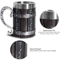Miniatyrbilde 2 av 5: Nordiske Viking Rune Ølkrus - Stort Eikekrus - Med 3D Resin - For Menn, Farsdagsgave 550ml{DH}