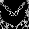 Miniatyrbillede 6 af 7: Bukser Kæder Multilayer Stjerne Charm Jean Kæder Tilbehør Hip Hop Lomme Punk Goth Tegnebog Kæde Bukser Kæde til Kvinder