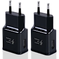 Miniatyrbillede 1 af 5: 2-pak USB Hurtig Opladningsadapter til Samsung S22 S21 S20 S10 S10e S6 S7 S8 S9 / Edge/Plus/Active, A71 A53 5G/Note 5 8, Note 9, Note10 20 og andre Sma