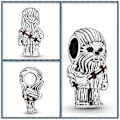 Pikkukuva 2 / 5: S925 Hopeakorut Star Wars Anime Tarvikkeet Yoda Bb-8 R2 Mandalorian DIY Helmet Riipus Sopii Pandora Lelu Lahja