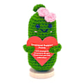 Miniatyrbild 1 av 7: Handgjorda Mini Roliga Positiva Emotionella Stöd Gurkor, Söta Saker Roliga Stickade Ull Handgjorda Stickade Prydnader Julvirkade Present, 4.27 Tum