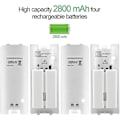 Miniatyrbilde 2 av 5: Wii Fjernkontroll Lader, 4 i 1 Wii Ladestasjon med 4 stk 2800mah Oppladbare Batterier Kompatibel med Wii/Wii U Kontroller - Svart
