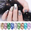 Miniatyrbillede 5 af 7: 15 Glas Chromebelagte Neglepulver Metal Spejleffekt Holografisk Aurora Kameleon Pigment 1g/glas Neglegel Polish Havfrue Unicorn Dip Powder