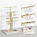 Miniatyrbillede 2 af 7: Smykkerack Organizer: 14,5 tommer Robust Smykkekroge til Halskæder, Øreringe, Armbånd, Guld og Hvid