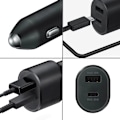 Pikkukuva 4 / 8: 60W Samsung Super Fast -aut lataus PD USB Type-C -portti Auto Cargador 45W Galaxy S24 S23+ S22 5g S21 Note 20 10 Z Flip3 A52