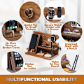 Miniatyrbillede 2 af 8: Træ Telefon Docking Station Aske Nøgleholder Stativ Ur Organizer