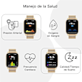 Miniatyrbild 5 av 5: Julgåva Kvinnors klocka Smartklocka, Samtal/Blodtryck/100+ sporter Kvinnors klocka Klocka Android iOS guld