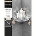 Miniatyrbilde 4 av 6: 2 oppbevaringshyller for bad og dusj - WELLNGS silver