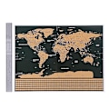 Miniatyrbillede 1 af 4: Scratch World Map Sort baggrund og kobberfolieomslag med nationalflag - L/med Cyli