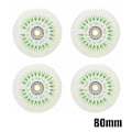 Pikkukuva 7 / 9: 4kpl Flash Inline -rullaluistelupyörät 90A LED-valaistus Rullaluistelupyörät 80 76 72 68 Valkoinen 72mm White