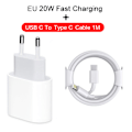 Miniatyrbild 1 av 5: 20W Original USB-C Snabbladdare för iPhone 11 12 13 14 Pro Max mini Typ C Snabbladdning för iPhone 8 Plus XR XS MAX USB-C Kabel